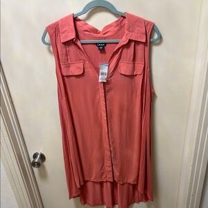 Simply Emma Coral Sleeveless Blouse